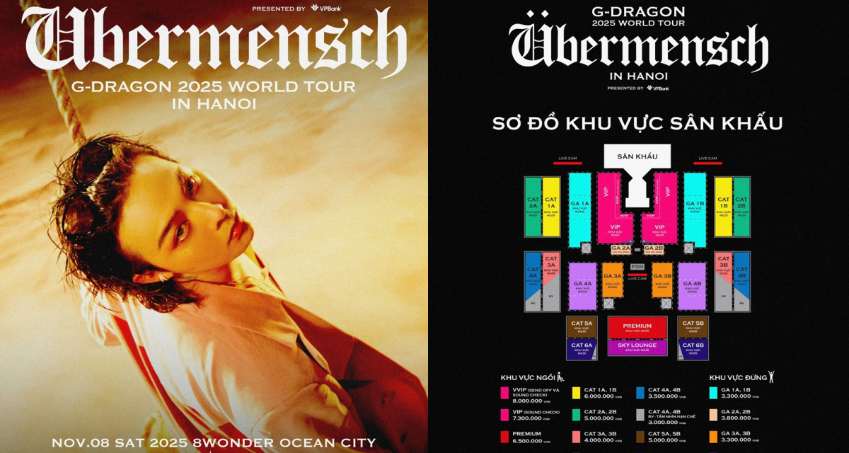 CƠN ĐỊA CHẤN G-DRAGON 2025 WORLD TOUR [Übermensch] MỞ BÁN VÉ DAY 2 TẠI 8WONDER OCEAN CITY