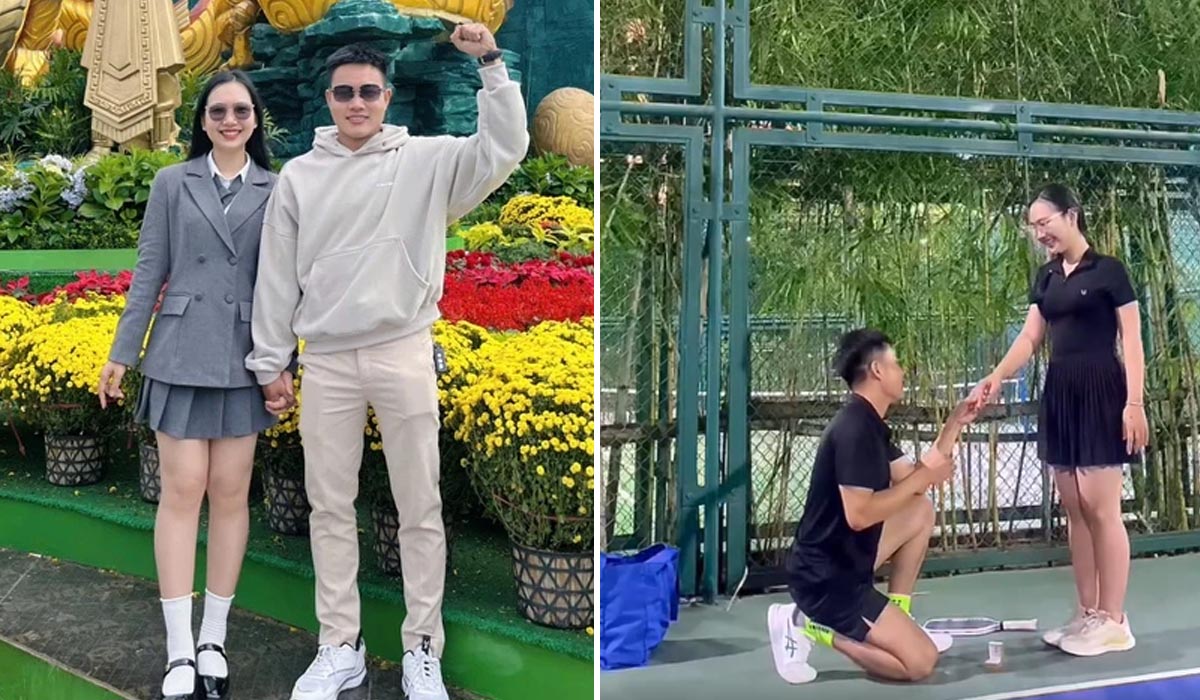 Cô gái được HLV cầu hôn ngay trên sân pickleball, hé lộ chuyện tình lãng mạn gây sốt MXH