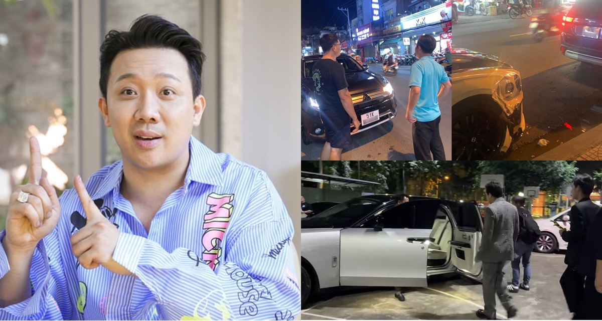 Hiện trường vụ siêu xe Bentley của Trấn Thành gặp tai nạn trong đêm, thiệt hại không hề nhỏ