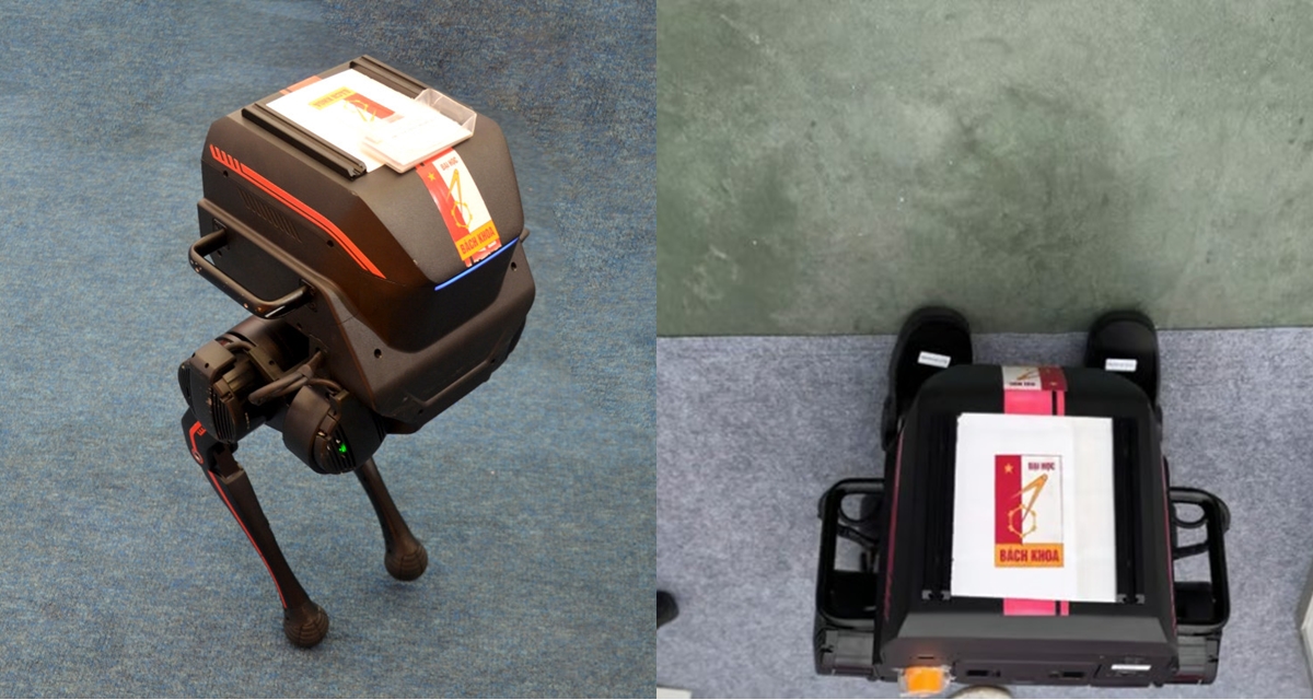 Đại học Bách Khoa giải thích lý do dán logo đè lên robot Trung Quốc 