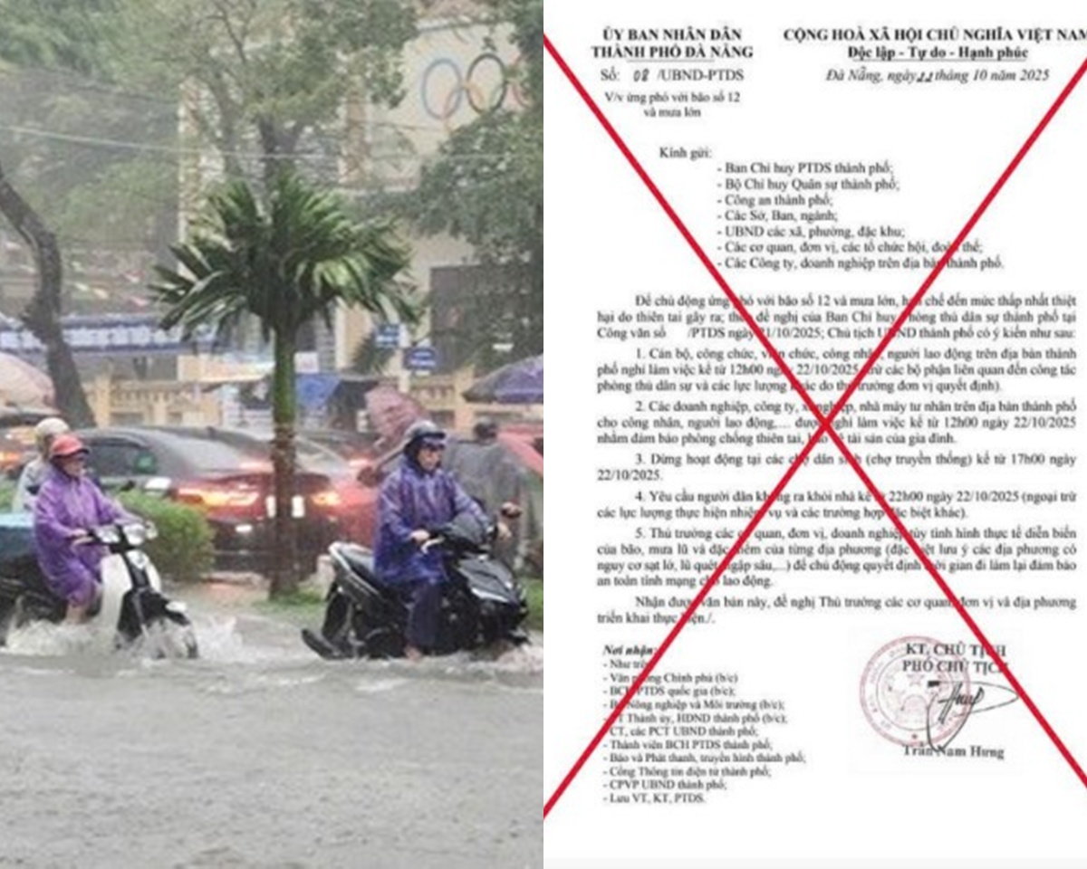 UBND TP Đà Nẵng phát thông báo liên quan đến tin đồn \'nghỉ làm việc từ chiều 22/10 do bão số 12\'