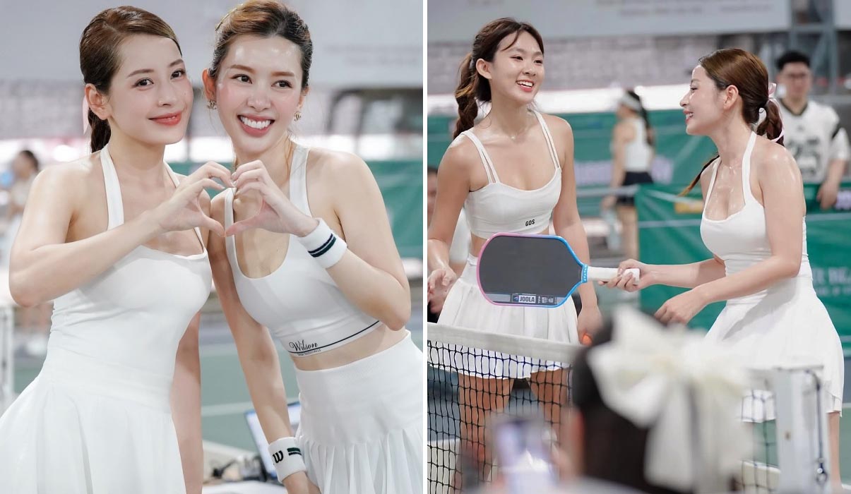 Gấp đôi visual: Chi Pu khoe dáng cực bốc, sát cánh cùng \'em Kim vén váy\' trên sân pickleball