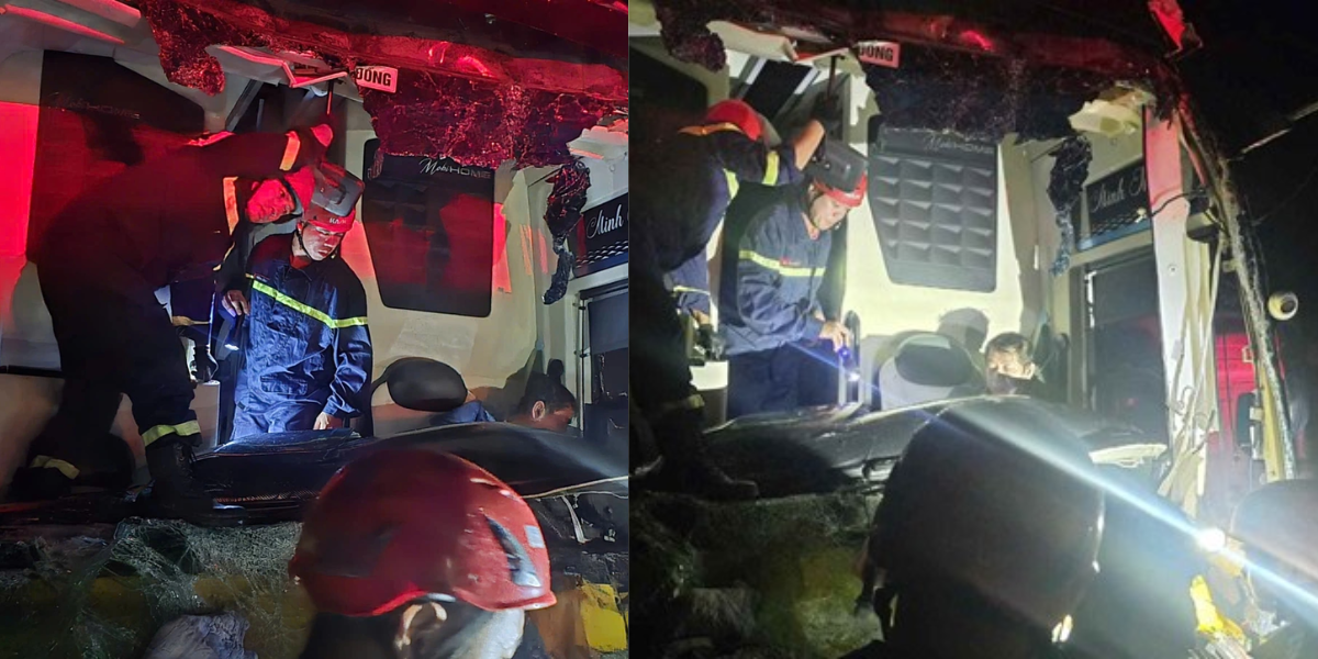 Tai nạn kinh hoàng trên cao tốc Đà Nẵng - Quảng Ngãi: Nhiều người mắc kẹt trong xe khách