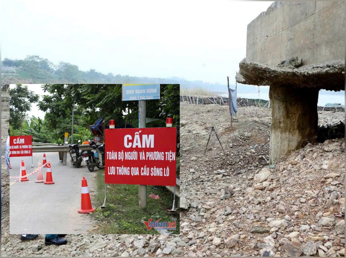 Diễn biến mới nhất vụ học sinh phải đi vòng 40km tới trường: Lộ cảnh \'rợn người\' ở trụ cầu Sông Lô