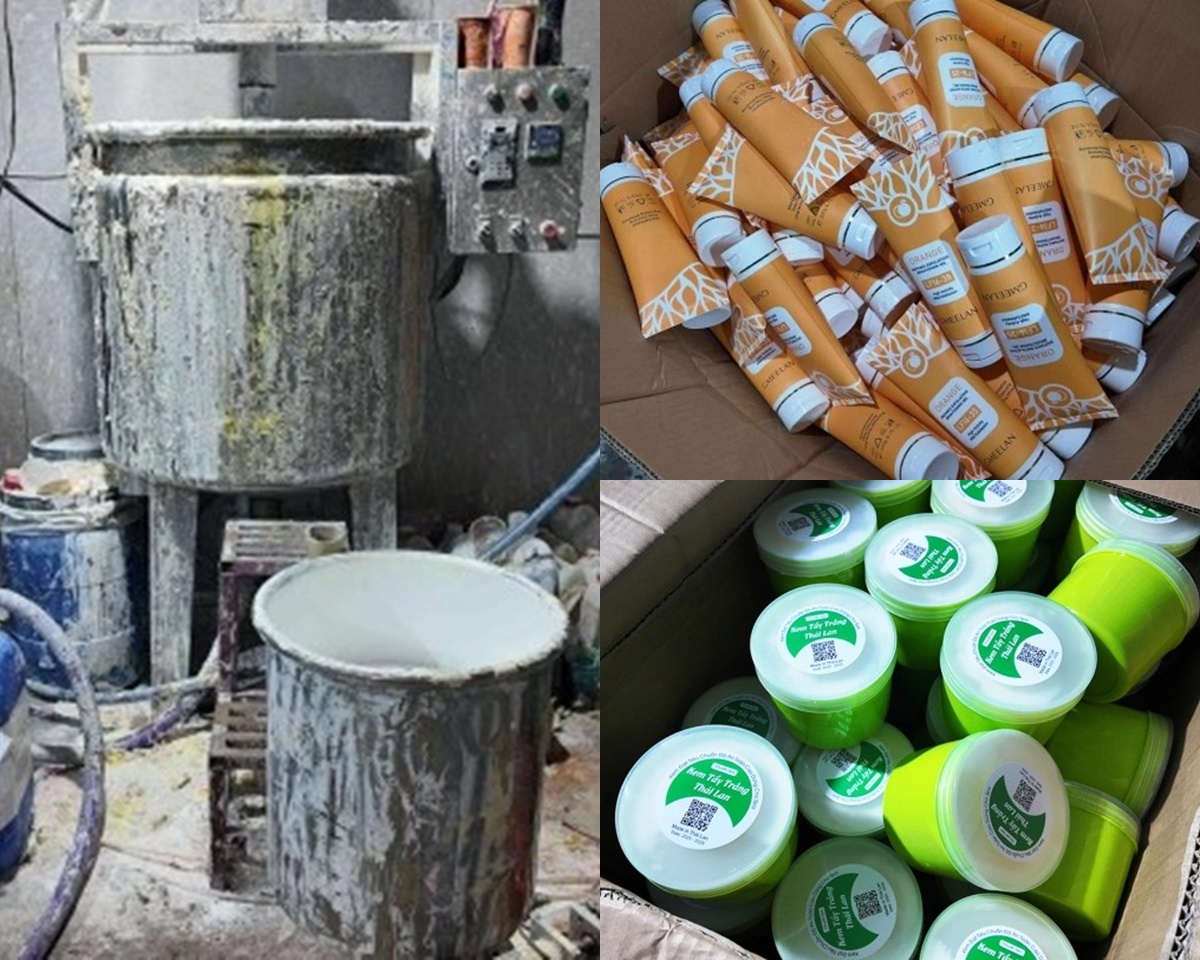 Cận cảnh xưởng sản xuất mỹ phẩm giả tiền tỷ ở TP.HCM: Máy móc thô sơ, mất vệ sinh