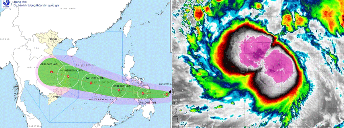 Tin mới nhất về bão số 13 Kalmaegi: Hôm nay và ngày mai 4/11, mưa lớn từ nam Quảng Trị - Đà Nẵng