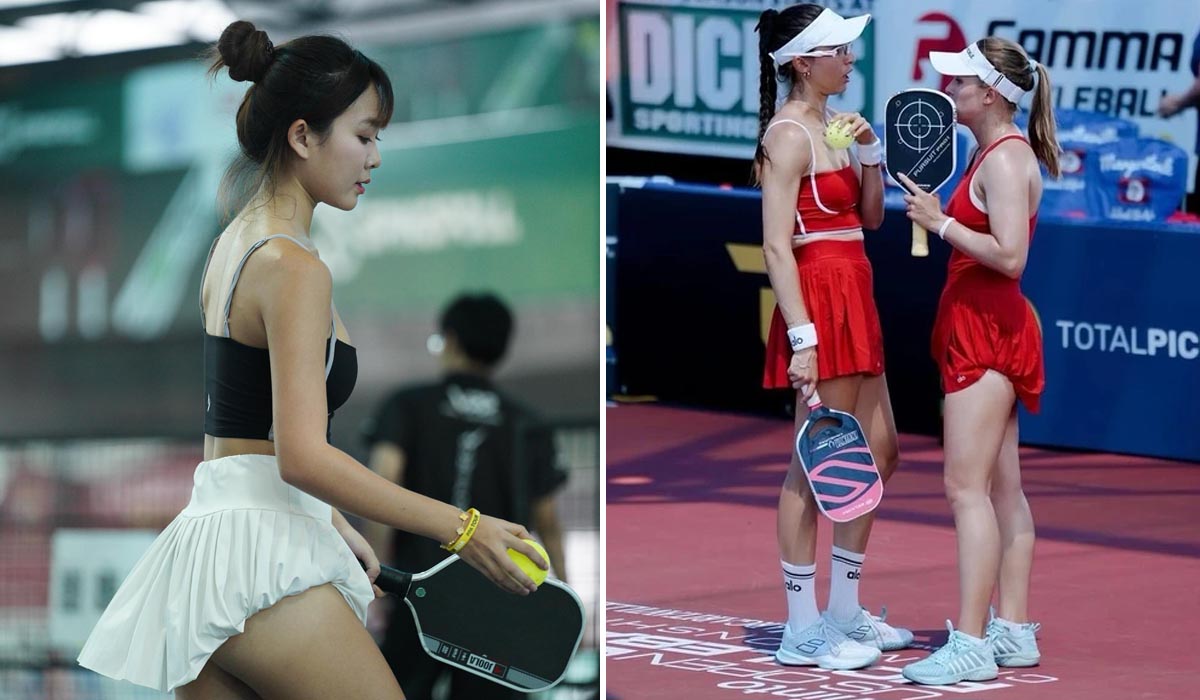 Từ hành động gây tranh cãi, \'vén váy\' bất ngờ trở thành xu hướng với các nữ VĐV Pickleball