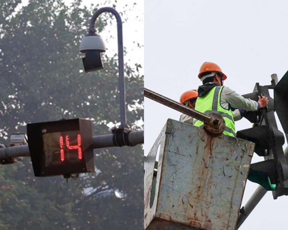 CSGT thông tin việc nhiều cột đèn giao thông trên địa bàn TP Hà Nội tắt đèn đếm giây