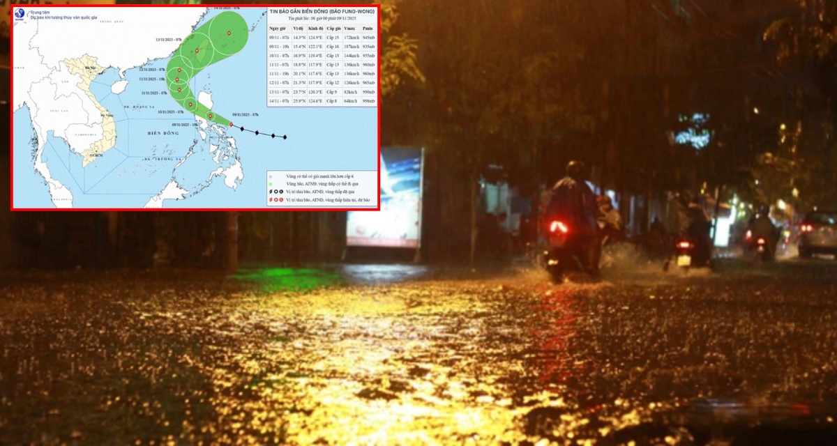 Diễn biến hướng đi của bão Fung-Wong: Giật trên cấp 17, thời điểm đi vào Biển Đông thành bão số 14