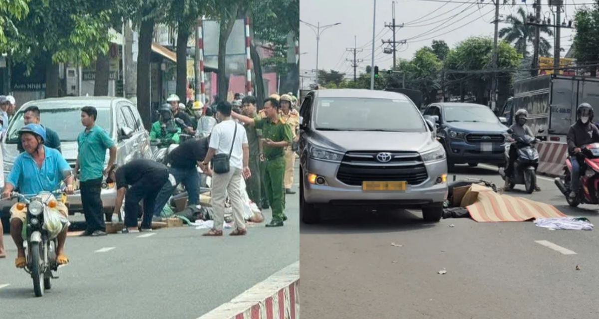 Camera ghi lại khoảnh khắc nam shipper bị xe container đầu kéo cán tử vong khi tránh ô tô 7 chỗ: Hiện trường ám ảnh!
