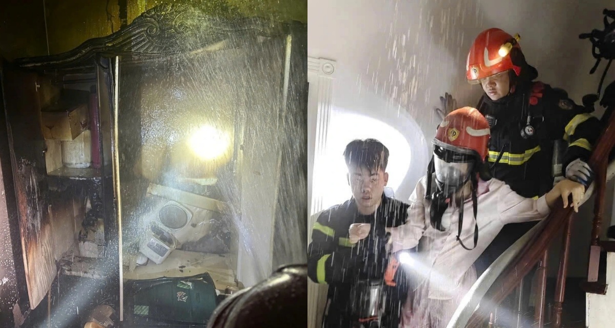 Hiện trường cháy nhà 7 tầng trong đêm ở Hà Nội, tình trạng chủ nhà sau khi cảnh sát giải cứu ra ngoài? 