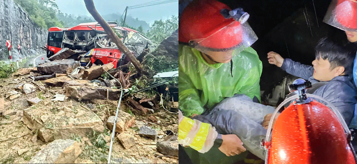 Hiện trường ám ảnh vụ sạt lở trên đèo Khánh Hòa vùi lấp xe khách: Danh tính và tình trạng 19 nạn nhân
