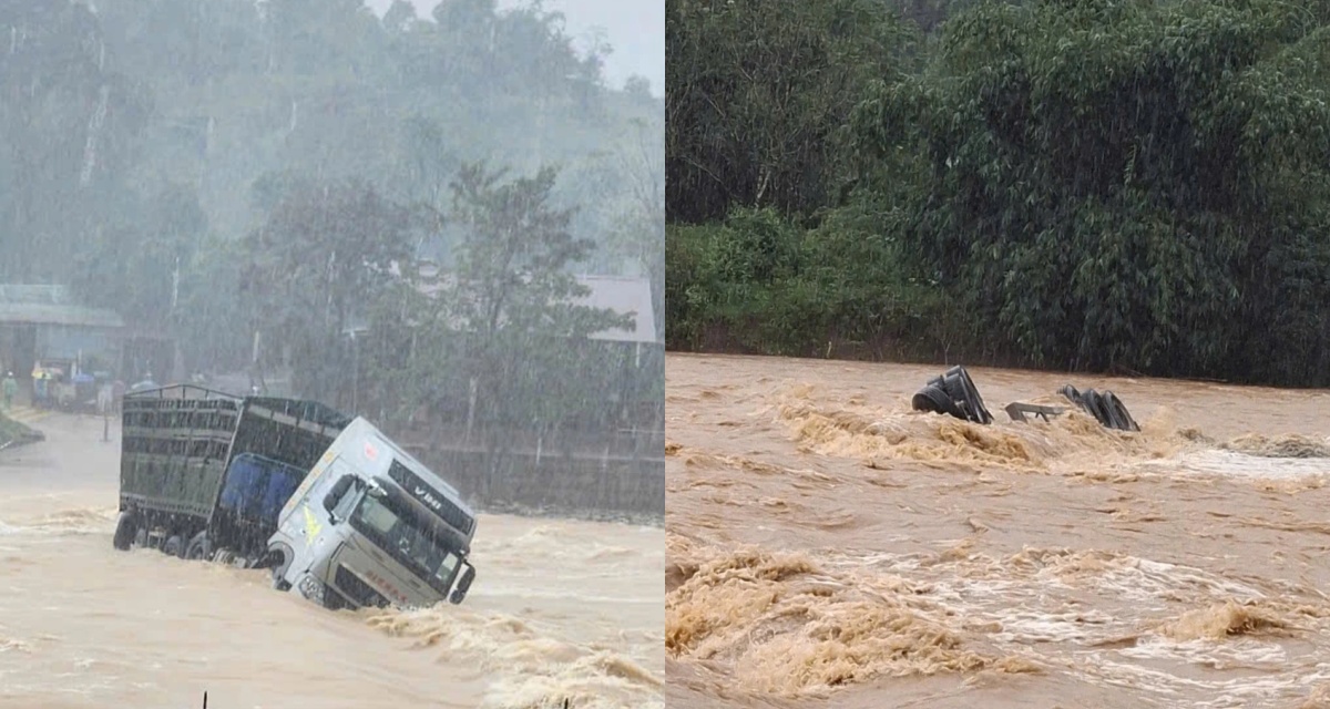 Tình hình tìm kiếm tài xế mất tích khi tự ý mở rào chắn vượt ngầm tràn khiến xe tải bị cuốn trôi ở Quảng Trị