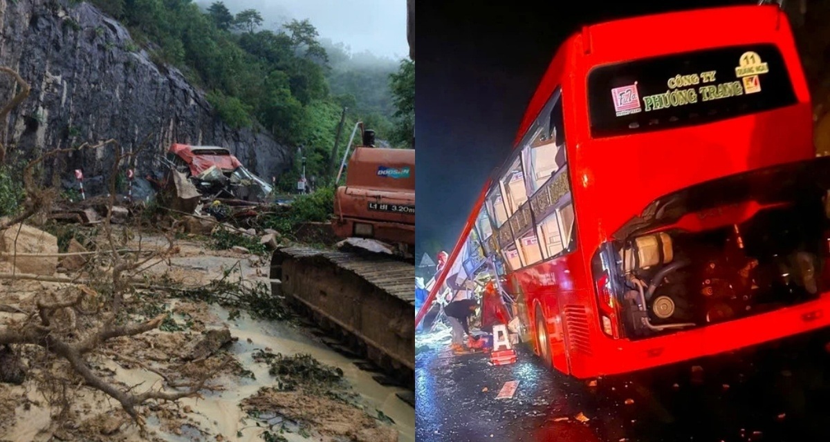 2 thi thể cuối cùng được đưa ra khỏi hiện trường vụ đá đè xe khách ở đèo Khánh Lê, phát hiện điểm sạt lở mới