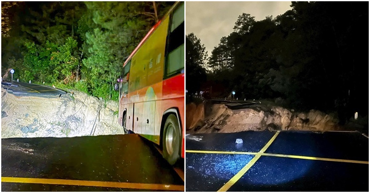 Thót tim cảnh đèo Mimosa Đà Lạt bị xé toạc, cuốn trôi suýt ‘nuốt chửng’ xe khách 45 chỗ