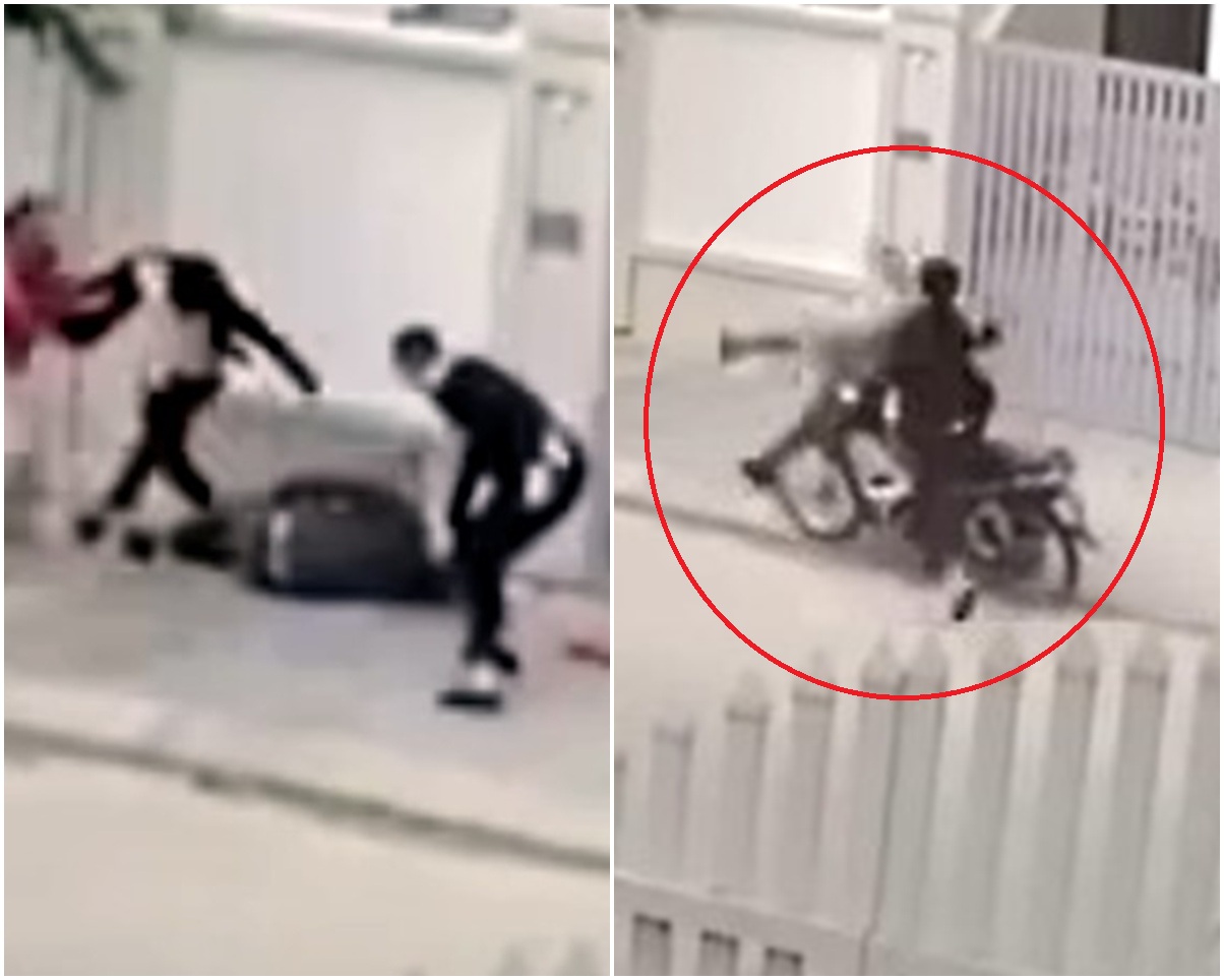 Hai thanh niên đi xe máy tông 1 người đàn ông nằm bất động rồi tiếp tục đánh đập dã man ở Hà Nội