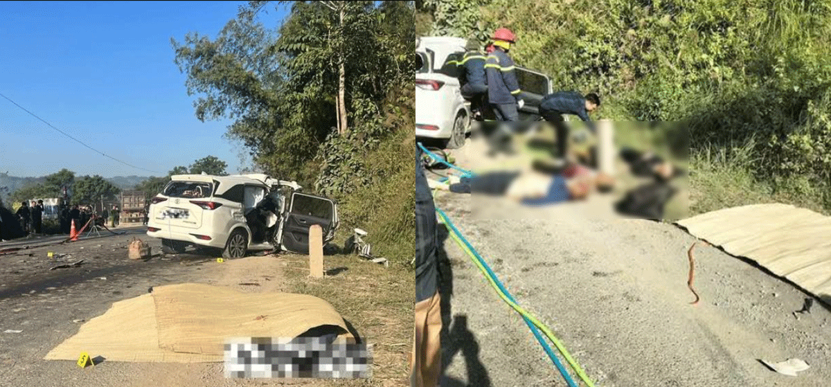 Clip ô tô con lao thẳng vào xe tải ở Lạng Sơn khiến 4 người tử vong, hiện trường tai nạn gây ám ảnh