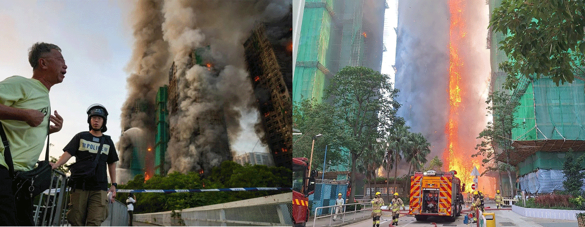 Cảnh báo sập chung cư sau vụ cháy ở Hong Kong: Đe dọa an toàn của người mắc kẹt và lực lượng cứu hộ