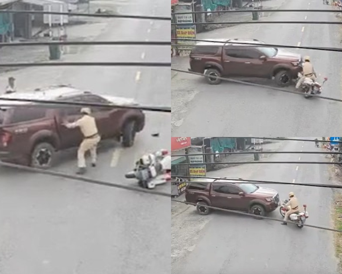 Truy bắt tài xế xe bán tải \'hung hăng\' húc ngã CSGT sau đó bỏ của chạy lấy người ở Tây Ninh