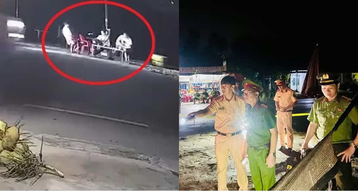 Camera khoảnh khắc 3 thanh niên uống nước ven đường bị xe khách tông, 2 người không qua khỏi