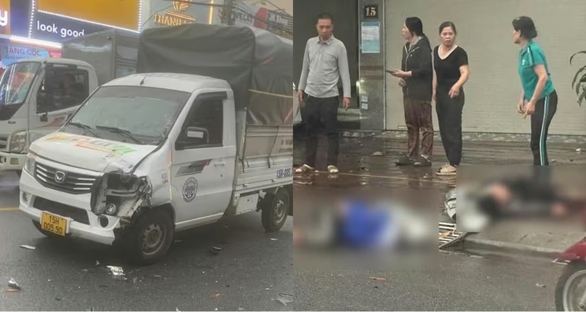 Hiện trường thương tâm xe tải tông xe đạp điện chở 2 học sinh lớp 10, 1 em không qua khỏi