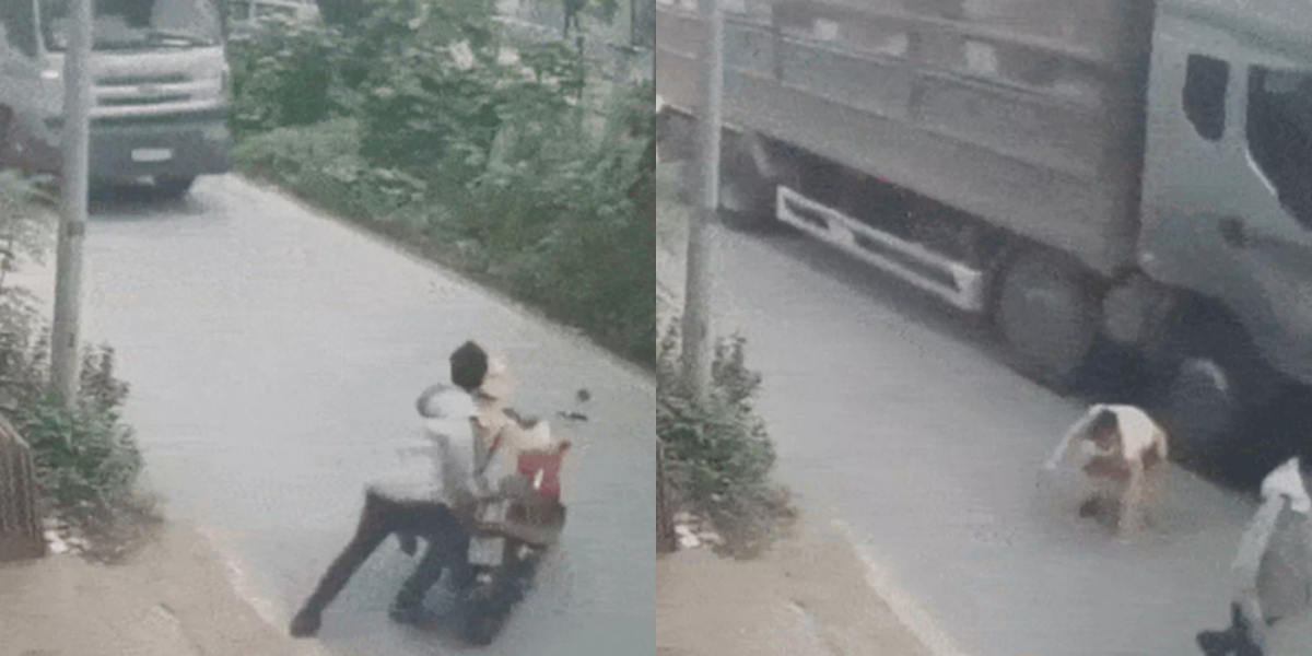 C&aacute;i kết đắng cho người đẩy cảnh s&aacute;t giao th&ocirc;ng v&agrave;o đầu xe tải