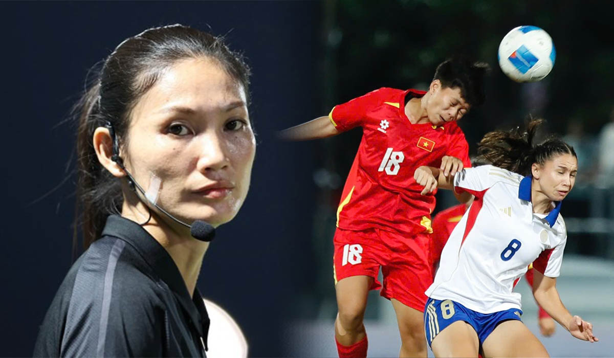 Trọng t&agrave;i \'cướp b&agrave;n thắng\' của ĐT nữ Việt Nam c&oacute; phản ứng tr&ecirc;n MXH, LĐBĐ Philippines \'to&aacute;t mồ h&ocirc;i\'