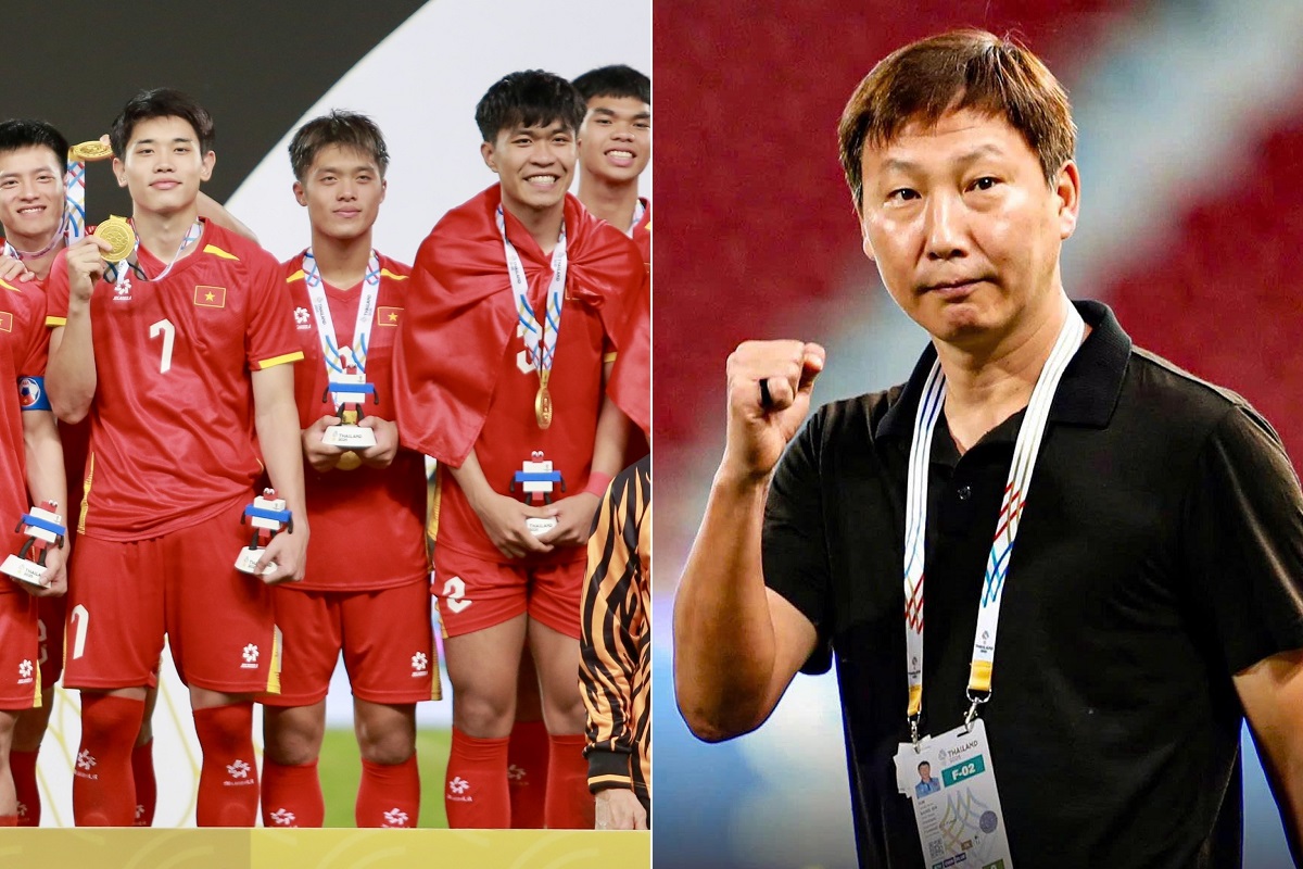 Khiến CĐV Việt Nam \'hụt hẫng\' sau tấm HCV SEA Games 33, HLV Kim Sang-sik n&oacute;i thẳng l&yacute; do