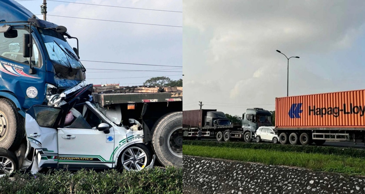 Hiện trường tai nạn tr&ecirc;n Quốc lộ 5 Hải Ph&ograve;ng: 7 &ocirc;t&ocirc; đ&acirc;m li&ecirc;n ho&agrave;n, 2 người tử vong tại chỗ, l&agrave;m r&otilde; nguy&ecirc;n nh&acirc;n?