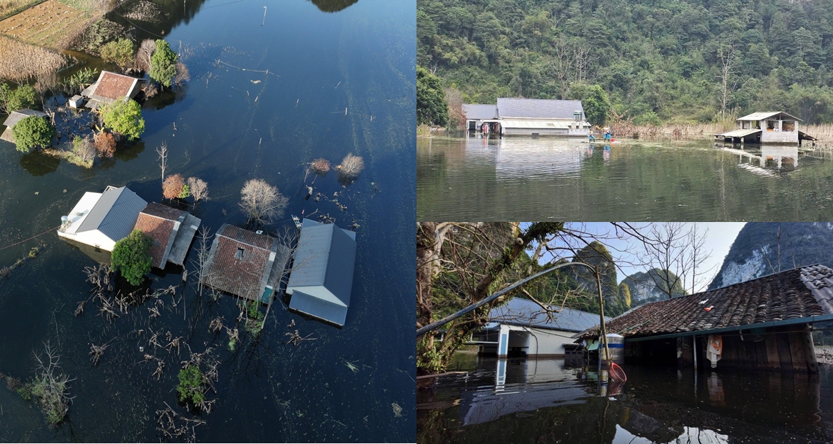 Khu d&acirc;n cư ở Cao Bằng ngập từ th&aacute;ng 9 đến nay chưa r&uacute;t, người d&acirc;n 3 th&aacute;ng trời kh&ocirc;ng thể về nh&agrave;