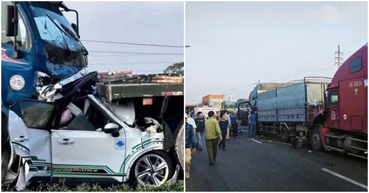 C&ocirc;ng an th&ocirc;ng tin n&oacute;ng vụ t&ocirc;ng li&ecirc;n ho&agrave;n giữa 7 xe &ocirc; t&ocirc; tr&ecirc;n quốc lộ 5 khiến 2 người chết