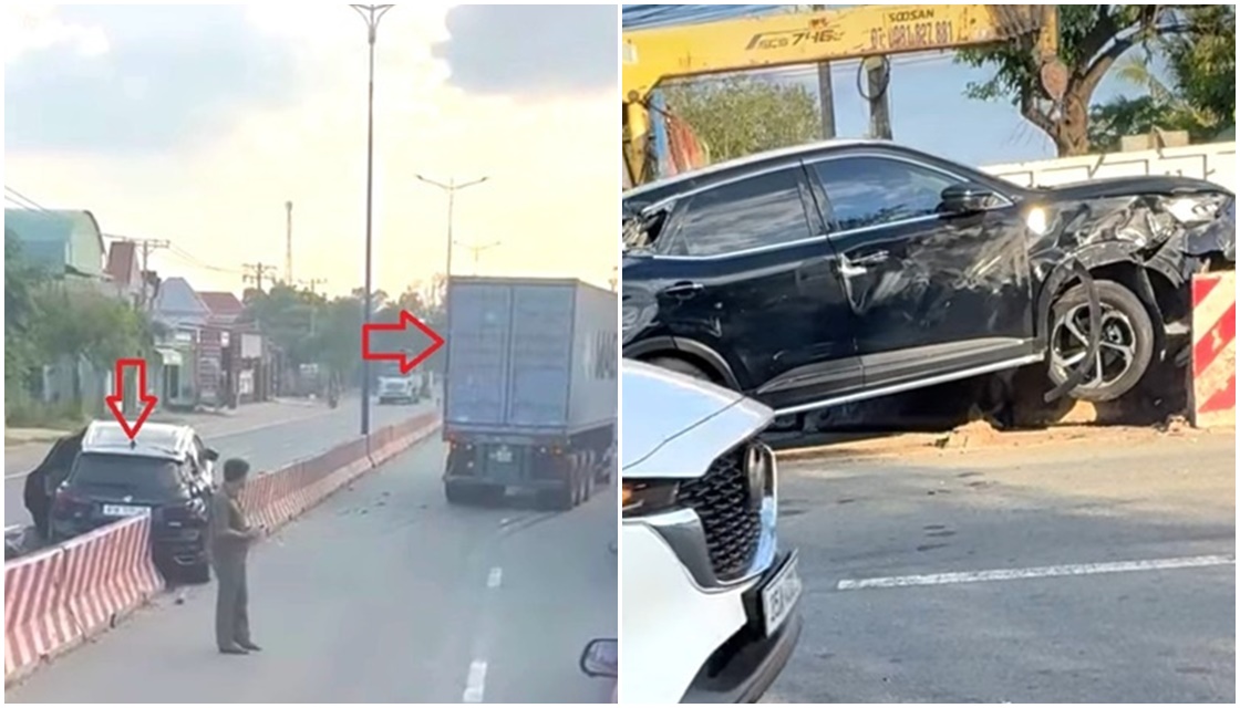 Giải cứu t&agrave;i xế bị mắc kẹt sau vụ tai nạn &ocirc; t&ocirc; va chạm với xe đầu k&eacute;o container ở TP.HCM