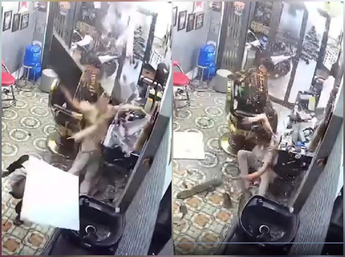 Sự cố hy hữu ở Bắc Ninh: Nam thanh ni&ecirc;n \'xuy&ecirc;n kh&ocirc;ng\' xuống tiệm t&oacute;c, chủ qu&aacute;n l&ecirc;n tiếng đ&iacute;nh ch&iacute;nh