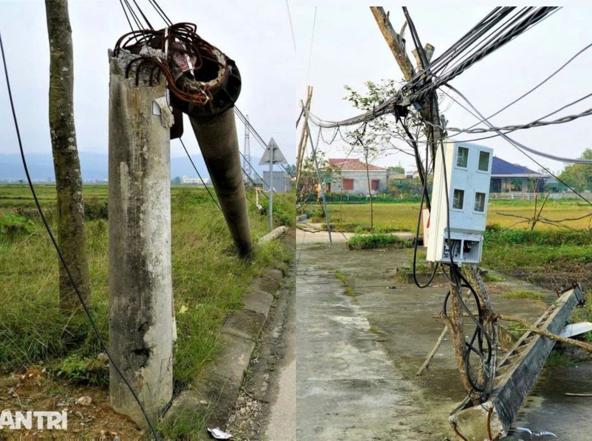 H&agrave;ng ngh&igrave;n cột điện ngổn ngang sau b&atilde;o ở H&agrave; Tĩnh chưa được thay mới: Ng&agrave;nh điện chỉ ra 3 nguy&ecirc;n nh&acirc;n