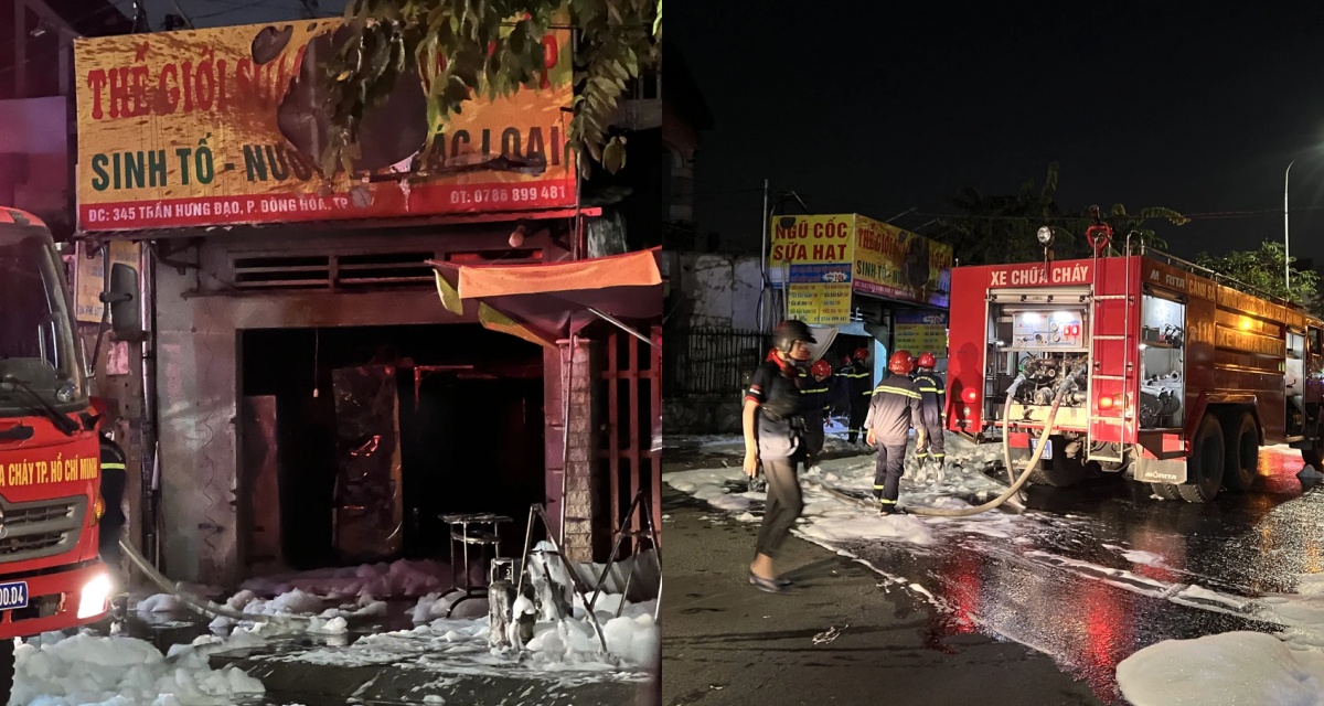 Hiện trường ch&aacute;y qu&aacute;n sinh tố tại TPHCM: Chủ qu&aacute;n tử vong sau tiếng nổ kinh ho&agrave;ng, nghi do tự tử 