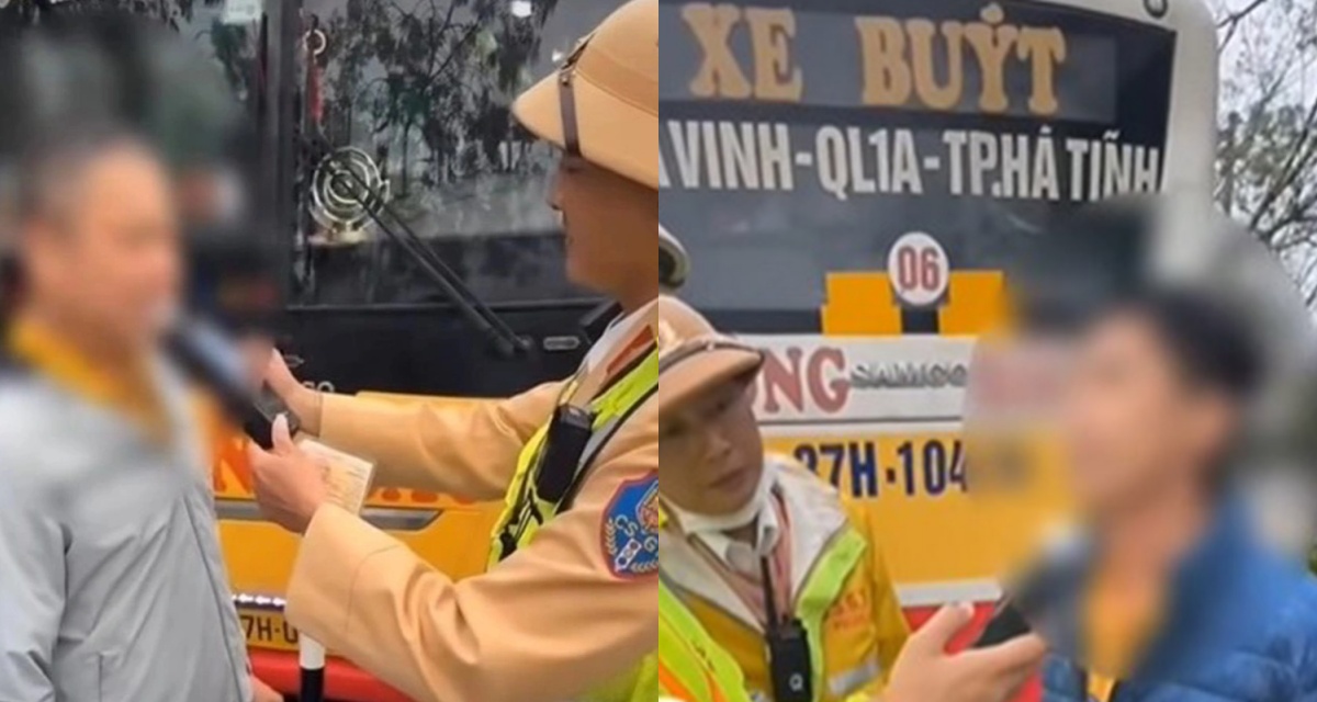 Hai t&agrave;i xế xe bu&yacute;t bị ph&aacute;t hiện c&oacute; nồng độ cồn dịp Tết, CSGT H&agrave; Tĩnh xử l&yacute; nghi&ecirc;m loạt vi phạm giao th&ocirc;ng