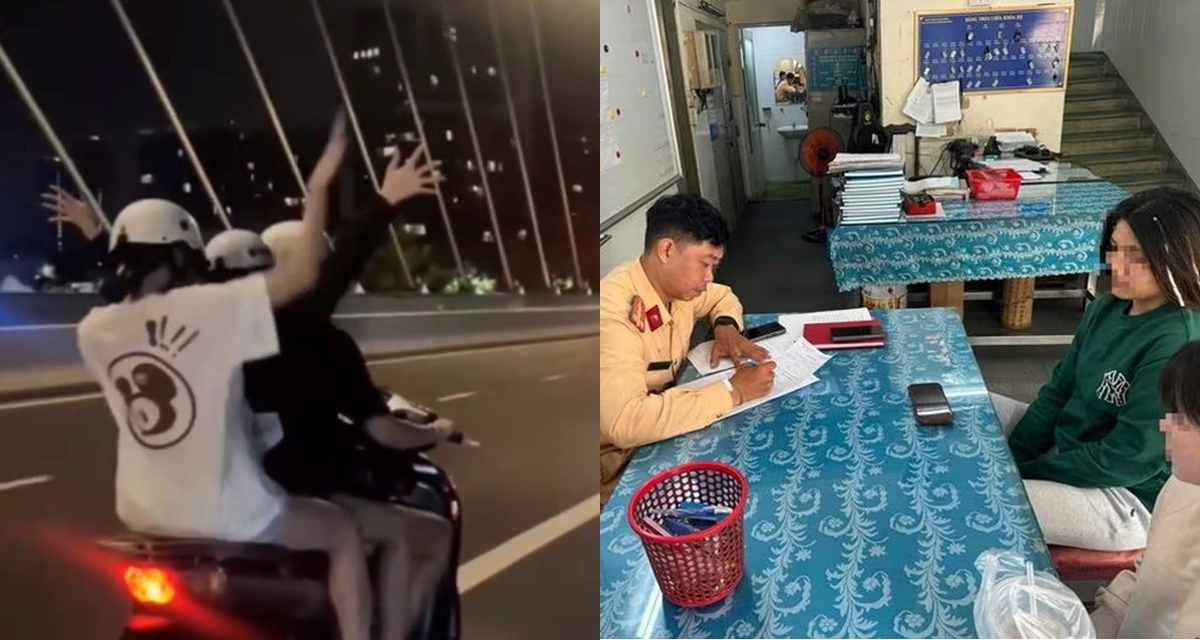 C&aacute;i kết xứng đ&aacute;ng cho 3 c&ocirc; g&aacute;i &lsquo;tống 3&rsquo; tr&ecirc;n SH rồi bu&ocirc;ng 2 tay ở cầu Ba Son