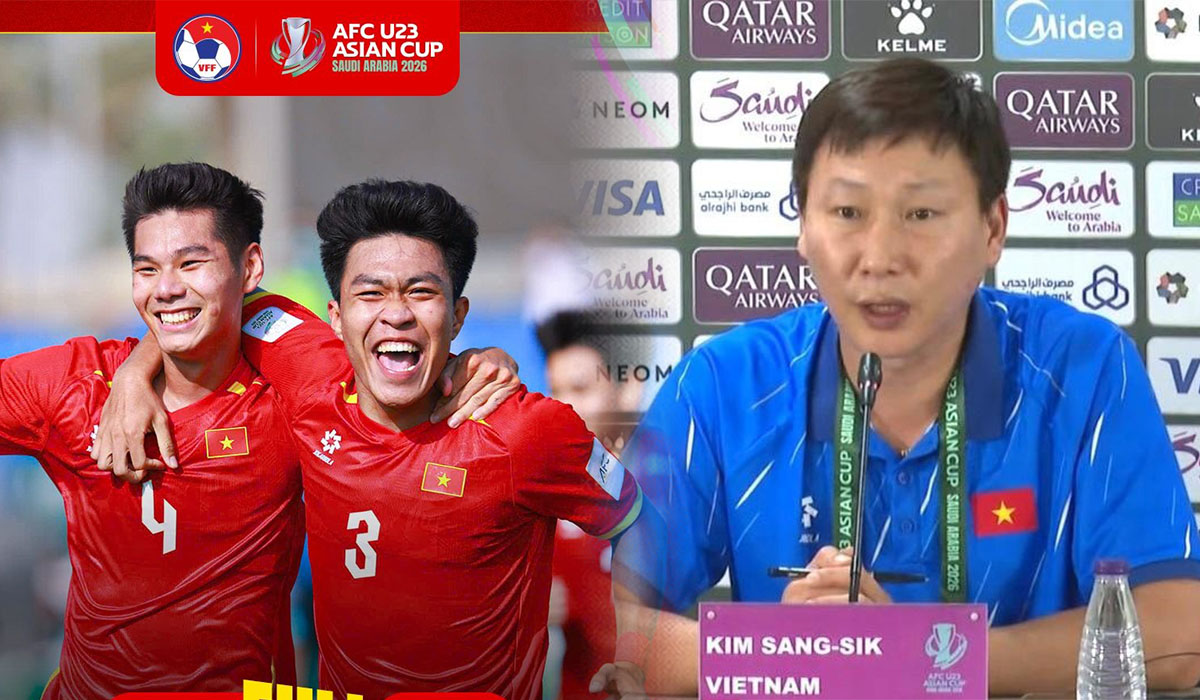 U23 Việt Nam khởi đầu năm 2026 cực kỳ ấn tượng, HLV Kim Sang-sik lập cột mốc hiếm c&oacute; sau trận thắng Jordan
