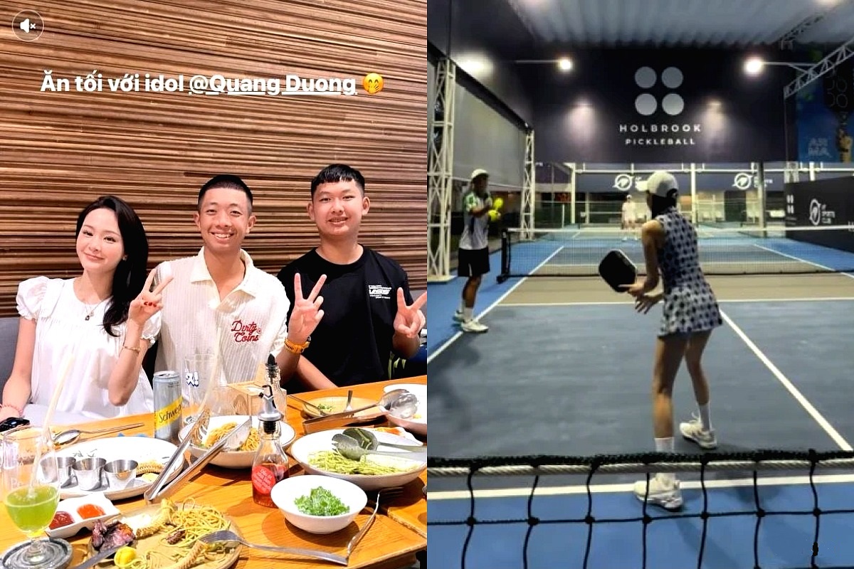 Hiền Hồ khoe khảnh khắc \'ri&ecirc;ng tư\' với thần đồng pickleball Quang Dương, c&aacute;ch xưng h&ocirc; g&acirc;y ch&uacute; &yacute;