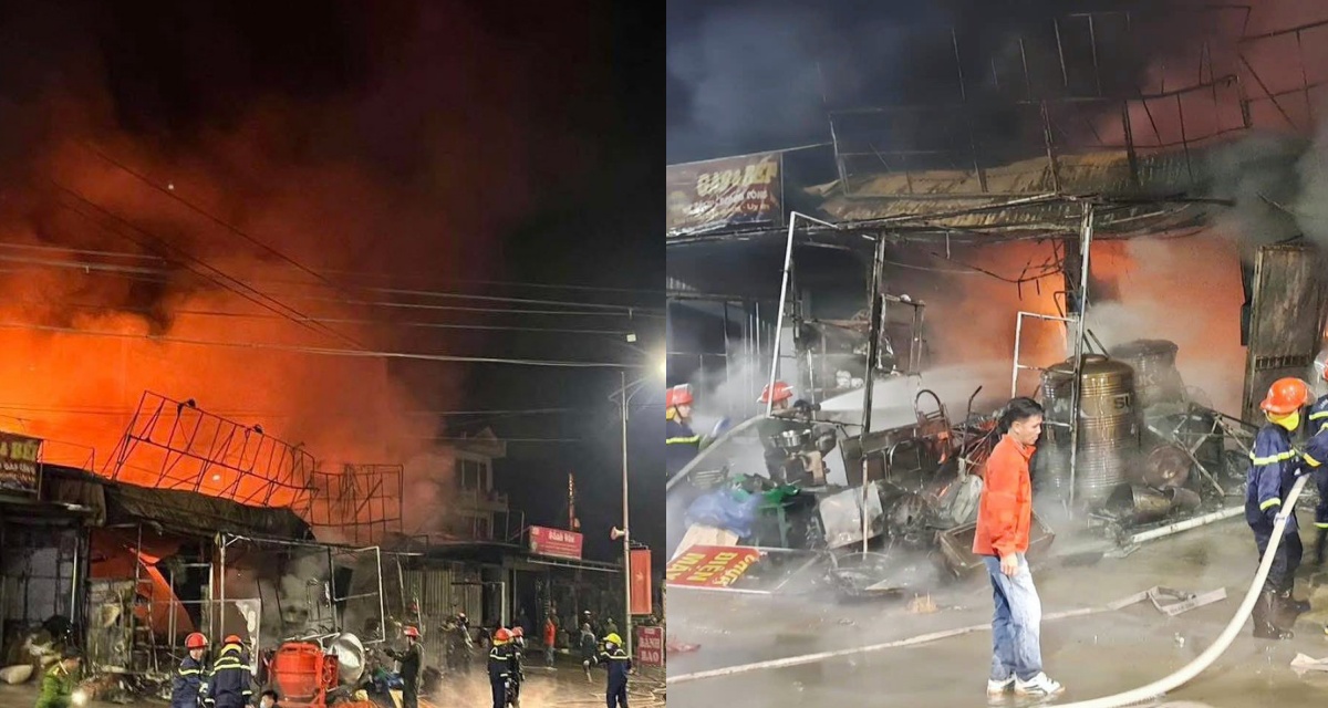 Hiện trường ch&aacute;y 2 nh&agrave; kinh doanh điện m&aacute;y, điện lạnh ở Ph&uacute; Thọ: Thiệt hại nặng nề, l&agrave;m r&otilde; nguy&ecirc;n nh&acirc;n?