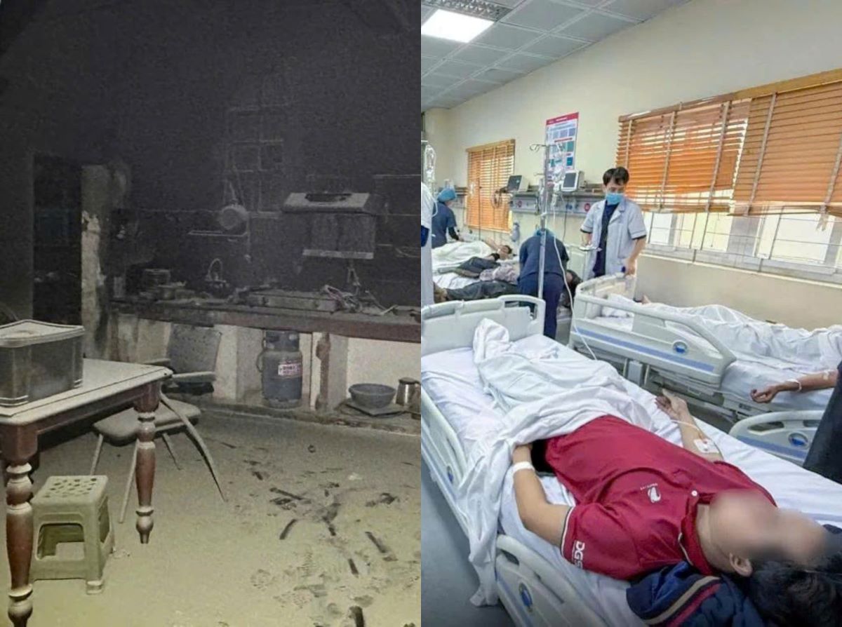 Hiện trường vụ ch&aacute;y nh&agrave; 3 tầng ở phố Trần Cung: 4 xe cứu hỏa huy động, 15 người cấp cứu