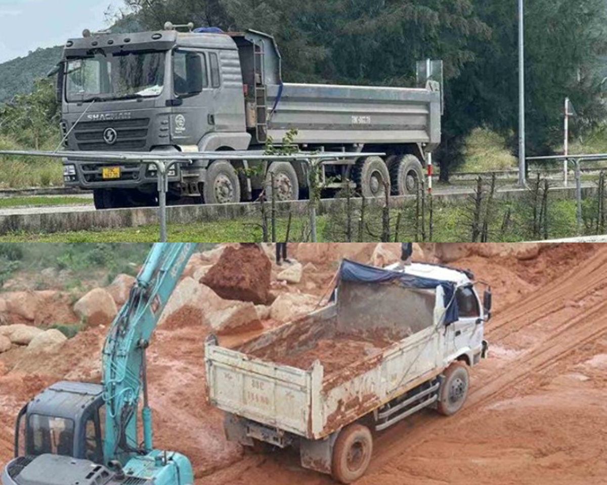 Đất đ&aacute; rơi v&atilde;i, bụi phủ k&iacute;n quốc lộ Kh&aacute;nh H&ograve;a: CSGT xử l&yacute; h&agrave;ng loạt xe tải, mức phạt \'kh&ocirc;ng nhẹ tay\'