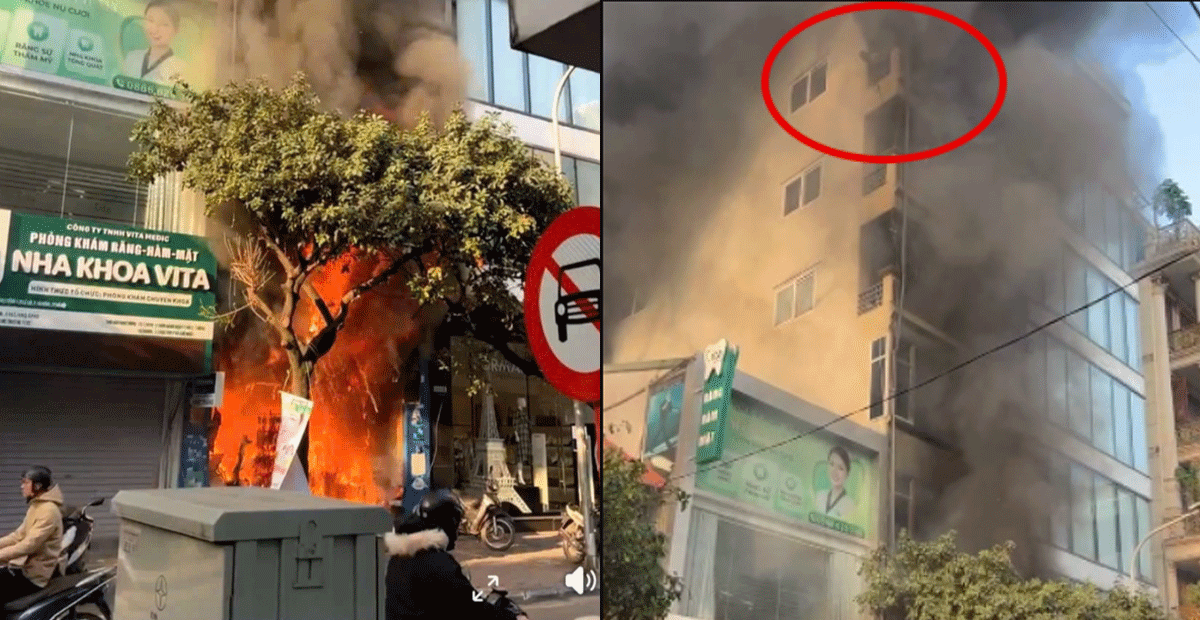Người d&acirc;n hoảng loạn khi chứng kiến vụ ch&aacute;y nh&agrave; nhiều tầng ở H&agrave; Nội, hiện trường g&acirc;y &aacute;m ảnh
