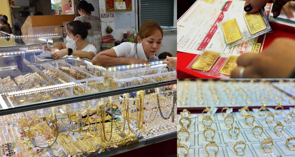 Gi&aacute; v&agrave;ng chốt phi&ecirc;n 8/1 quay đầu giảm mạnh, SJC v&agrave; v&agrave;ng nhẫn lao dốc theo thế giới khiến thị trường dậy s&oacute;ng