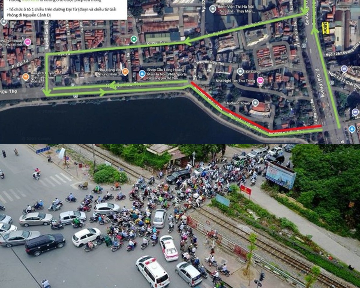 Từ 10/1 H&agrave; Nội điều chỉnh giao th&ocirc;ng đoạn Giải Ph&oacute;ng &ndash; Nguyễn Hữu Thọ: Đi thế n&agrave;o để tr&aacute;nh bị phạt?