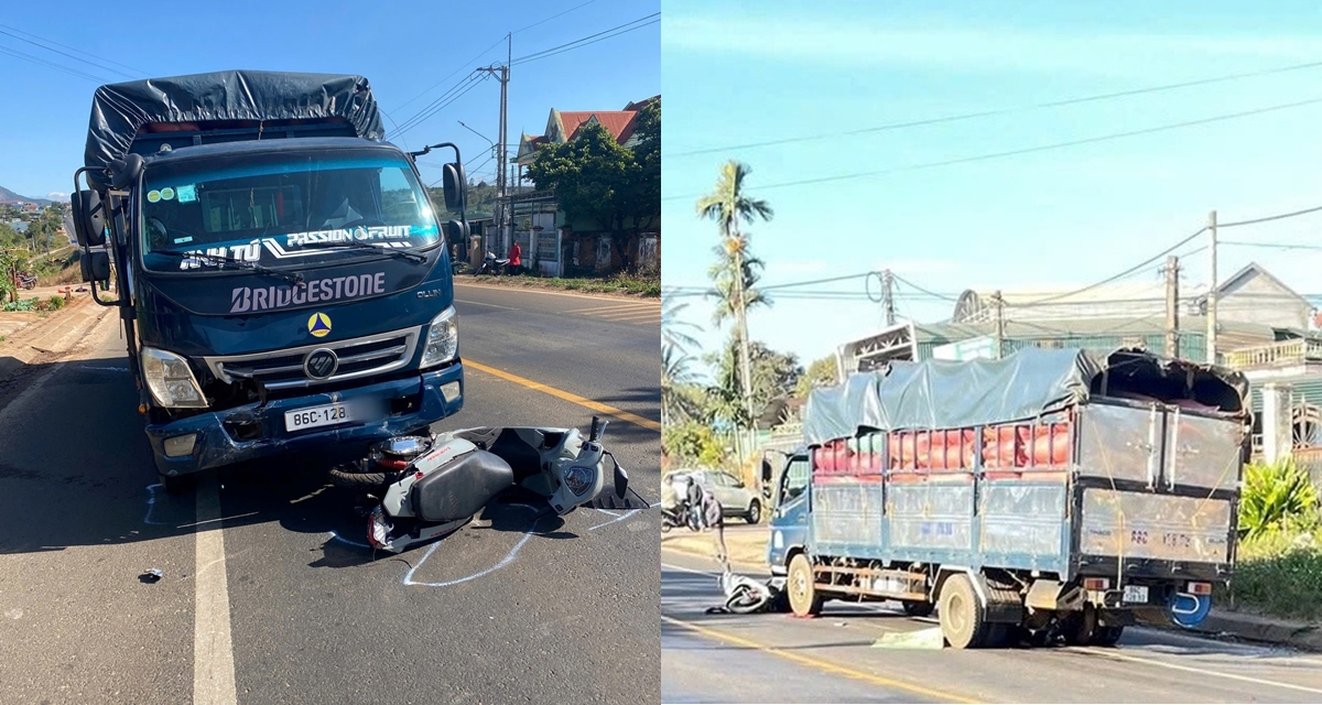 Khoảnh khắc 2 vợ chồng bị xe tải t&ocirc;ng tử vong, &aacute;m ảnh h&igrave;nh ảnh nạn nh&acirc;n bị k&eacute;o l&ecirc; cả chục m&eacute;t