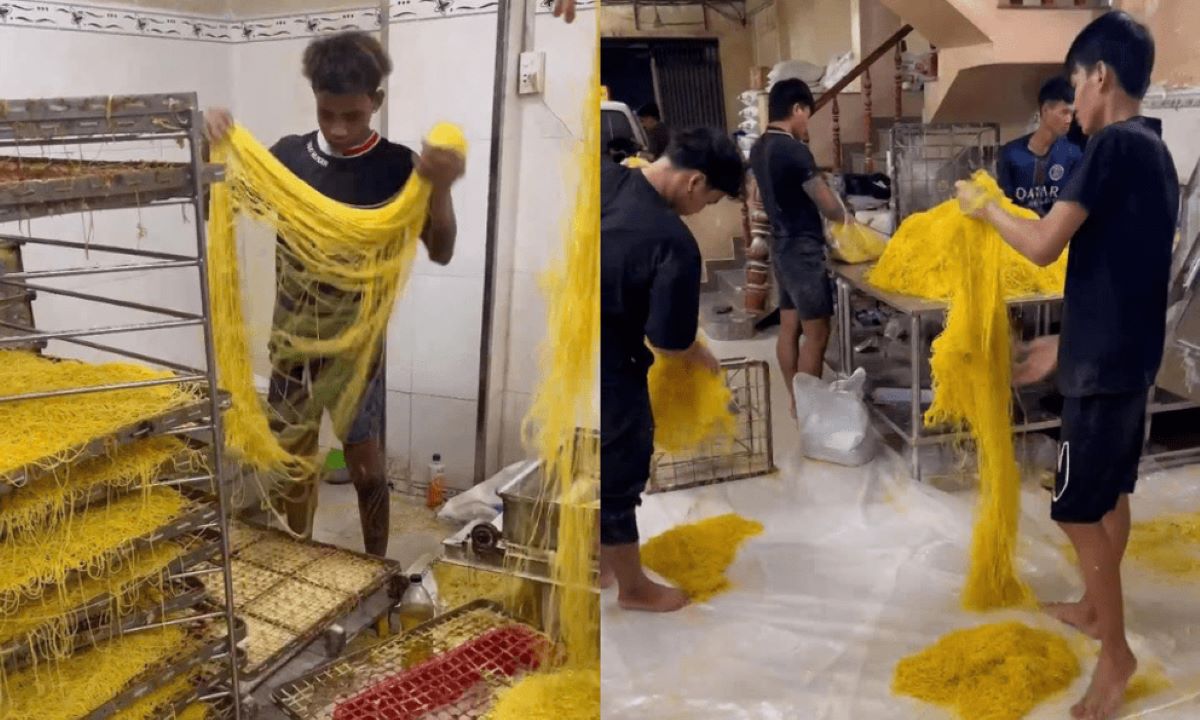 R&ugrave;ng m&igrave;nh l&ograve; m&igrave; sợi &lsquo;tẩm chất độc&rsquo; ở TPHCM: Lộ quy tr&igrave;nh sản xuất kinh ho&agrave;ng sau bữa ăn quen thuộc