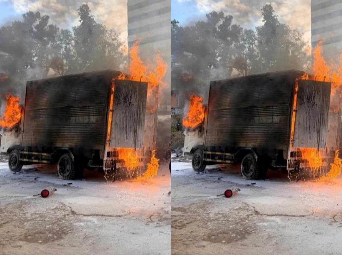 Gia Lai: Xe tải chở xăng dầu bốc ch&aacute;y dữ dội ngay trong khu&ocirc;n vi&ecirc;n c&acirc;y xăng