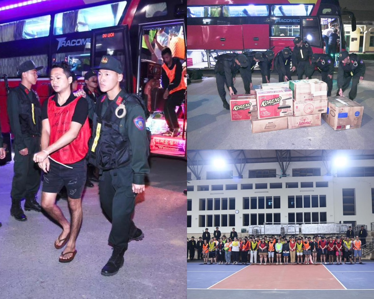 Bắt 205 người Việt từ \'c&ocirc;ng ty lừa đảo\' ở Campuchia, c&oacute; đến 74 đối tượng được di l&yacute; về Tuy&ecirc;n Quang