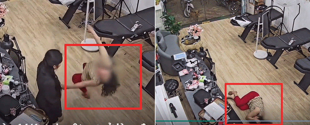 Nguy&ecirc;n nh&acirc;n g&acirc;y sốc vụ người phụ nữ mặt bầm t&iacute;m, lăn ra ngất xỉu khi vừa bước v&agrave;o một cơ sở l&agrave;m đẹp